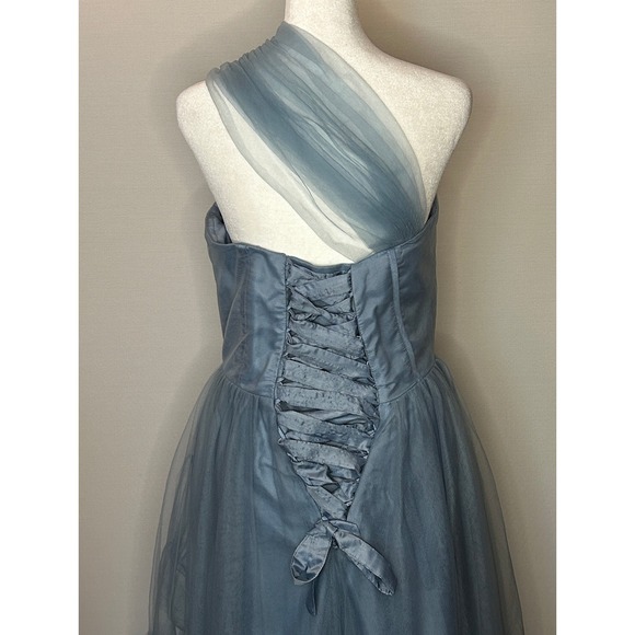 Blue Tulle One Shoulder Cinderella Dress Corset Party Formal Prom Women Size 8 - Picture 9 of 14